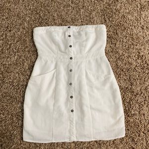 Lulus Strapless Button Down Mini Dress